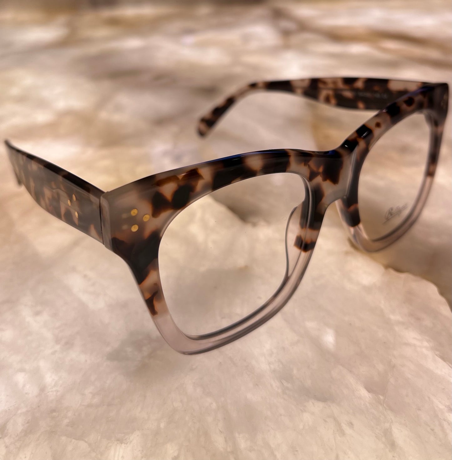 Bellagio Eyewear Pink Tortoise Oversized Rectangle-Model FP0886-01 Size: 54-21-145