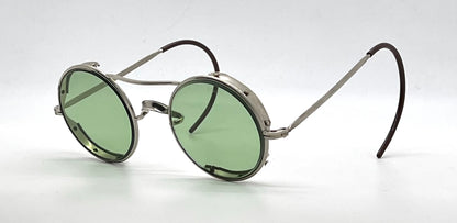 American Optical-Vintage AO Round Green Lens Metal Safety Glasses-All Original