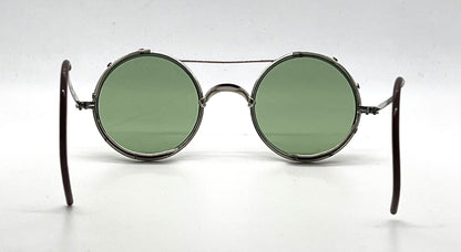 American Optical-Vintage AO Round Green Lens Metal Safety Glasses-All Original