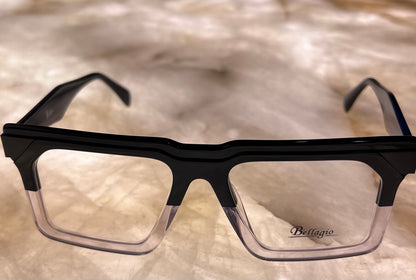 Bellagio Eyewear-Oversized Rectangle-Clr/Blk Face-Model:JGA592332-04 Size 54-18-148