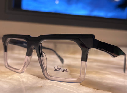 Bellagio Eyewear-Oversized Rectangle-Clr/Blk Face-Model:JGA592332-04 Size 54-18-148