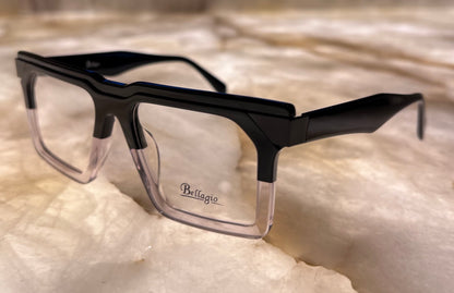 Bellagio Eyewear-Oversized Rectangle-Clr/Blk Face-Model:JGA592332-04 Size 54-18-148