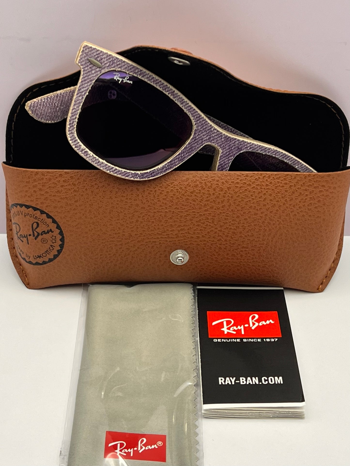 RAY-BAN ORIGINAL-WAYFARER DENIM (Purple Denim) RB2140 (1167/55) 50mm BRAND NEW