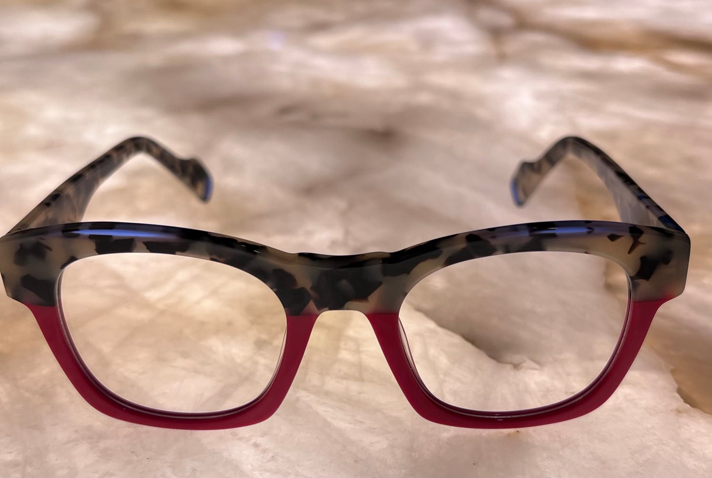 Bellagio Eyewear-Grey Tortoise & Red Squares-Model:Glam 21195 C2-Size: 49-22-148