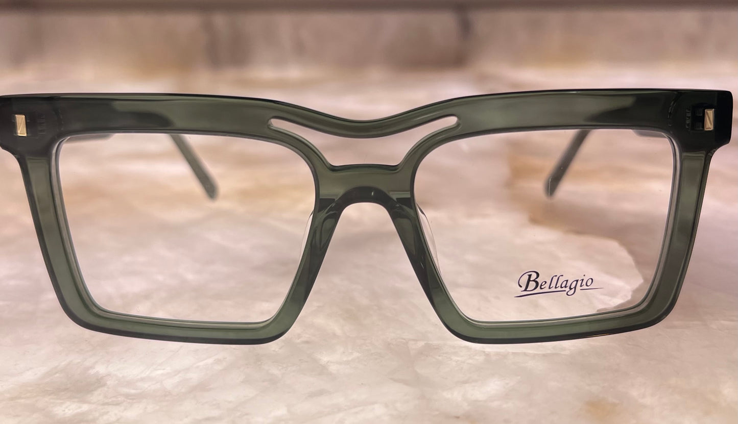 Bellagio Eyewear - Olive Green Squares-Model: JGA207485 04 - Size:53-18-145