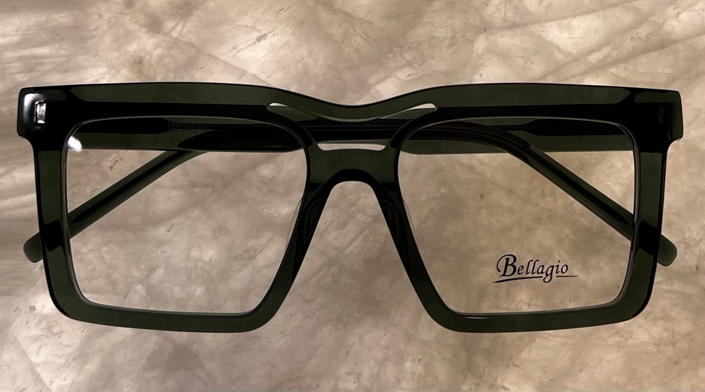 Bellagio Eyewear - Olive Green Squares-Model: JGA207485 04 - Size:53-18-145