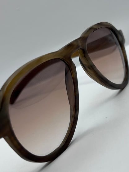 “EROS” By Berkos Eyewear & Design - Buffalo Horn Aviator Sunglasses- Brown Marmar Colored Frames-Custom Gradient Lenses