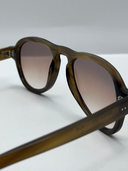 “EROS” By Berkos Eyewear & Design - Buffalo Horn Aviator Sunglasses- Brown Marmar Colored Frames-Custom Gradient Lenses