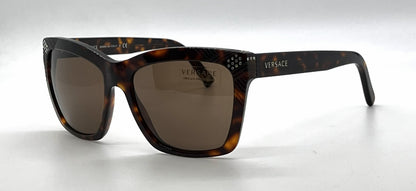 Versace VE4213B 879/73 Swarovski-Vintage Sunglasses Havana Brown Lenses-Unworn