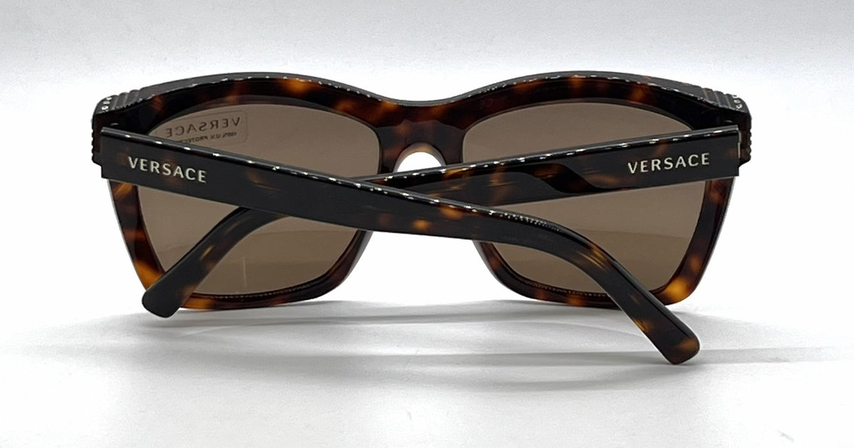 Versace VE4213B 879/73 Swarovski-Vintage Sunglasses Havana Brown Lenses-Unworn