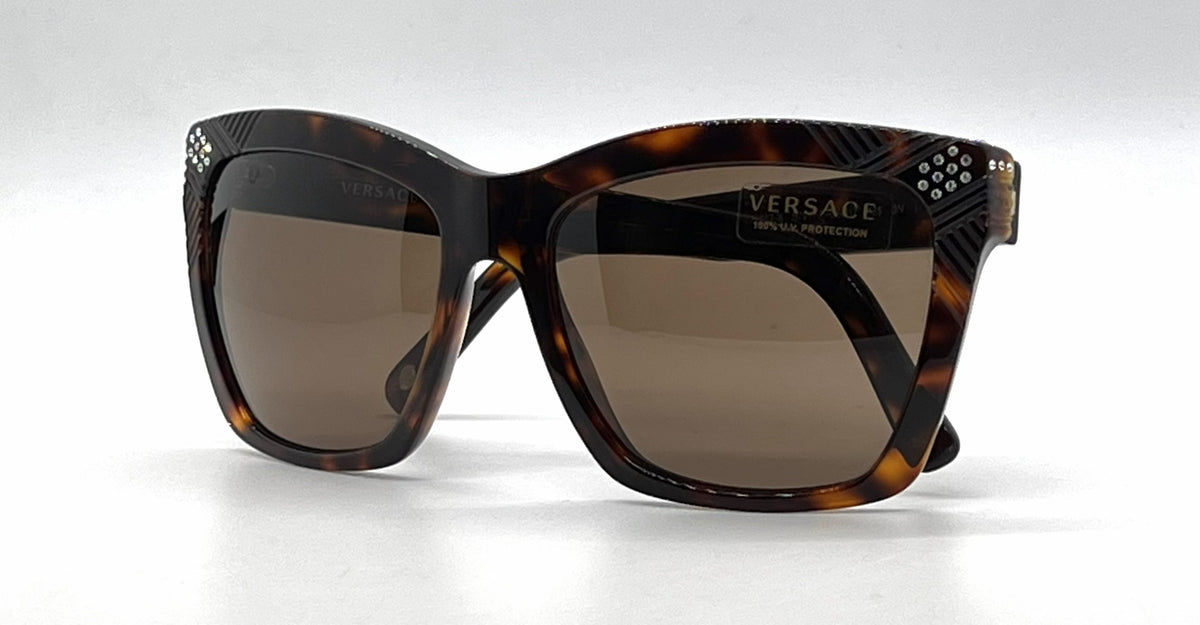 Versace VE4213B 879/73 Swarovski-Vintage Sunglasses Havana Brown Lenses-Unworn