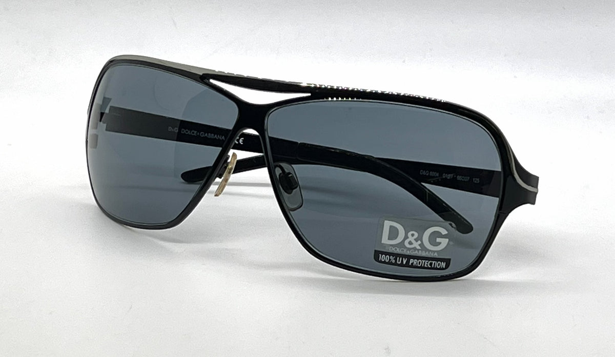 D&G 6004 01/87 Aviator-Vintage Sunglasses Dark Grey/Smoke Lenses-Unworn