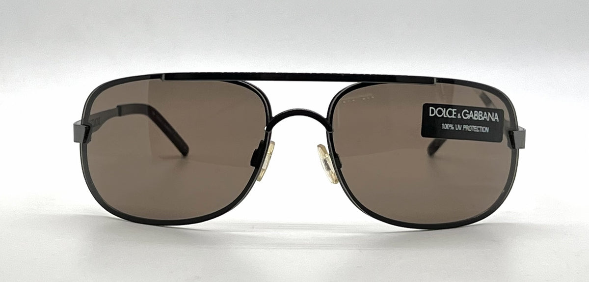 Dolce and Gabbana DG830S 731 Aviator-Vintage Sunglasses Gunmetal Brown-Unworn