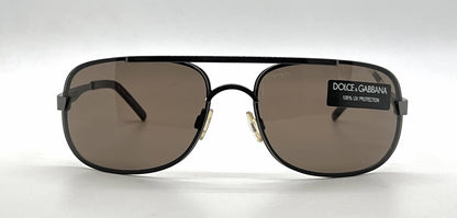 Dolce and Gabbana DG830S 731 Aviator-Vintage Sunglasses Gunmetal Brown-Unworn