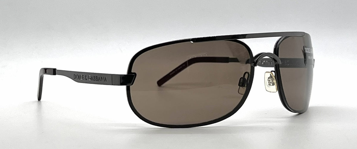 Dolce and Gabbana DG830S 731 Aviator-Vintage Sunglasses Gunmetal Brown-Unworn