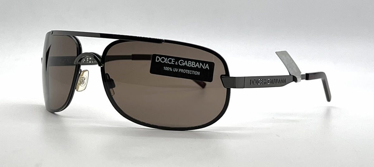 Dolce and Gabbana DG830S 731 Aviator-Vintage Sunglasses Gunmetal Brown-Unworn