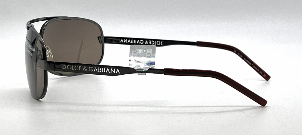 Dolce and Gabbana DG830S 731 Aviator-Vintage Sunglasses Gunmetal Brown-Unworn
