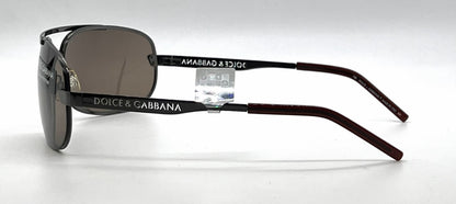 Dolce and Gabbana DG830S 731 Aviator-Vintage Sunglasses Gunmetal Brown-Unworn
