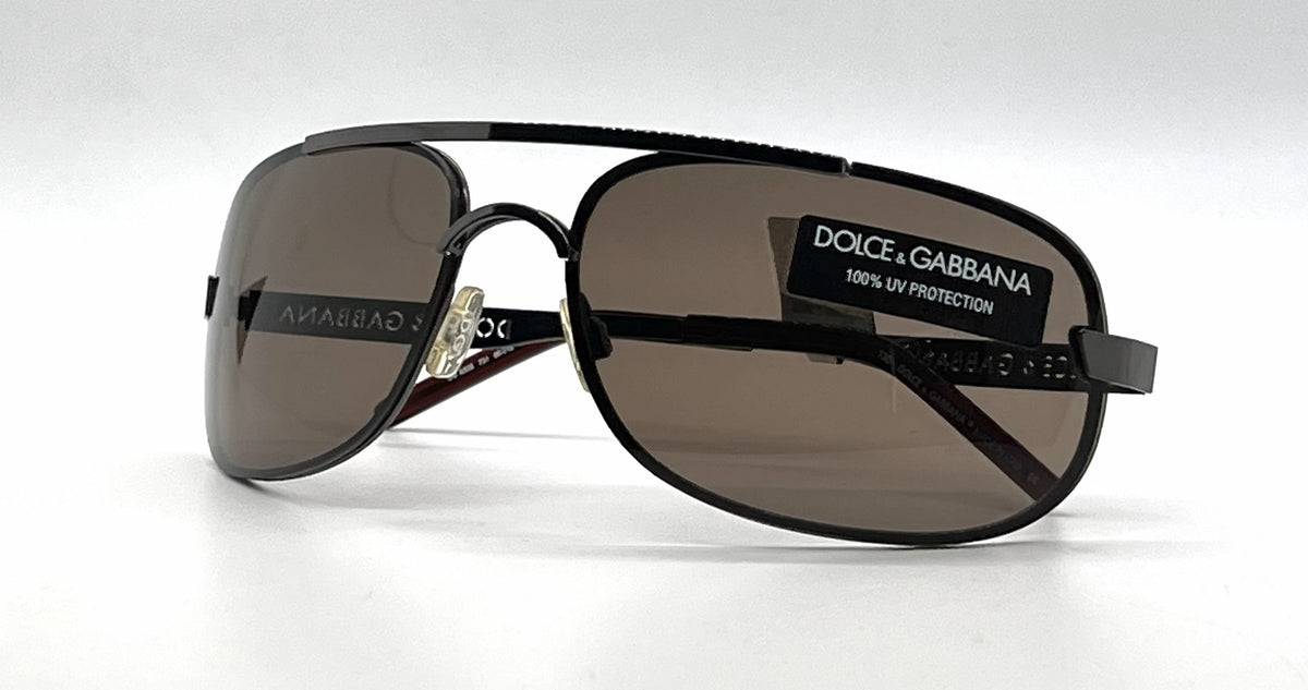 Dolce and Gabbana DG830S 731 Aviator-Vintage Sunglasses Gunmetal Brown-Unworn