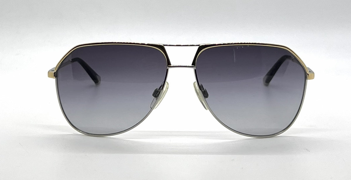 Dolce and Gabbana DG2097 024/8G Aviator-Vintage Sunglasses Silver Gold Gray-Unworn