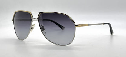 Dolce and Gabbana DG2097 024/8G Aviator-Vintage Sunglasses Silver Gold Gray-Unworn