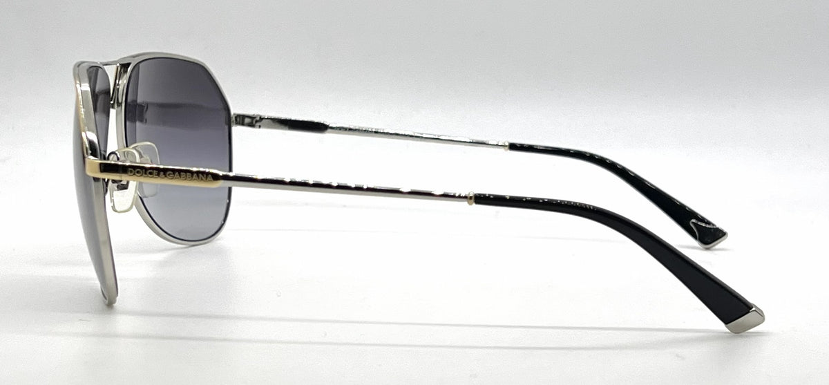 Dolce and Gabbana DG2097 024/8G Aviator-Vintage Sunglasses Silver Gold Gray-Unworn