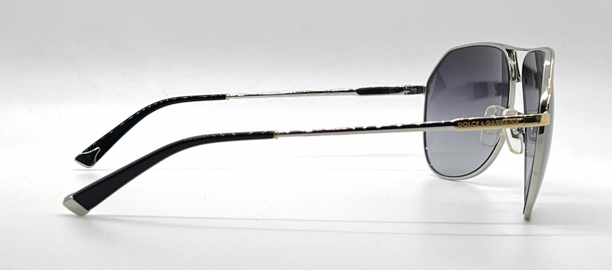Dolce and Gabbana DG2097 024/8G Aviator-Vintage Sunglasses Silver Gold Gray-Unworn