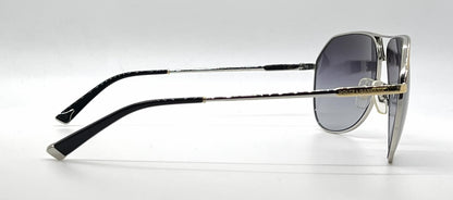 Dolce and Gabbana DG2097 024/8G Aviator-Vintage Sunglasses Silver Gold Gray-Unworn