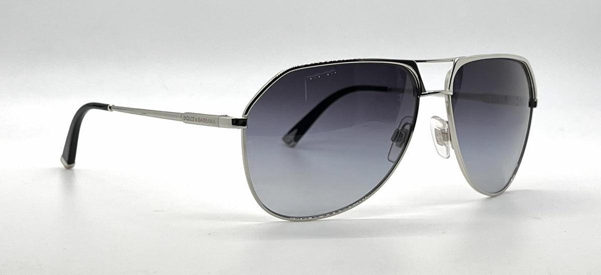 Dolce and Gabbana DG2097 05/8G Aviator-Vintage Sunglasses Silver Gray-Unworn