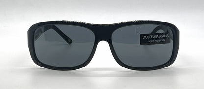 Dolce & Gabbana DG4071 501/87 Rectangular-Vintage Sunglasses Black Grey Metal-Unworn