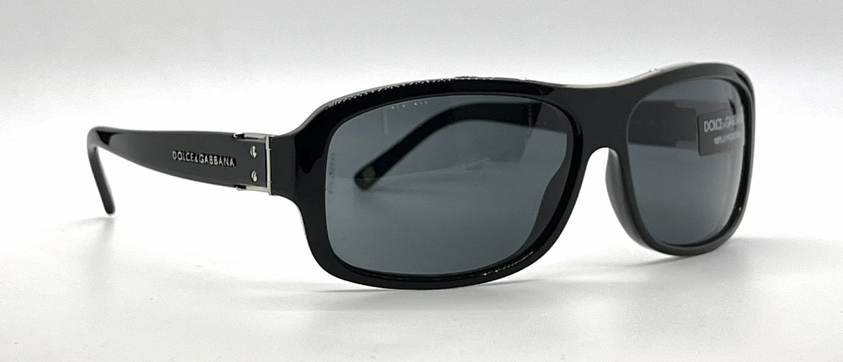 Dolce & Gabbana DG4071 501/87 Rectangular-Vintage Sunglasses Black Grey Metal-Unworn