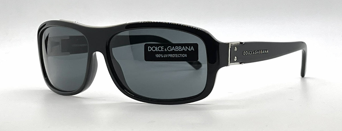 Dolce & Gabbana DG4071 501/87 Rectangular-Vintage Sunglasses Black Grey Metal-Unworn