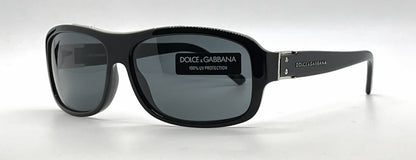 Dolce & Gabbana DG4071 501/87 Rectangular-Vintage Sunglasses Black Grey Metal-Unworn