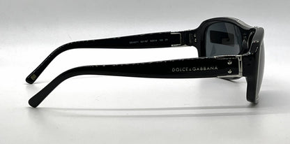 Dolce & Gabbana DG4071 501/87 Rectangular-Vintage Sunglasses Black Grey Metal-Unworn