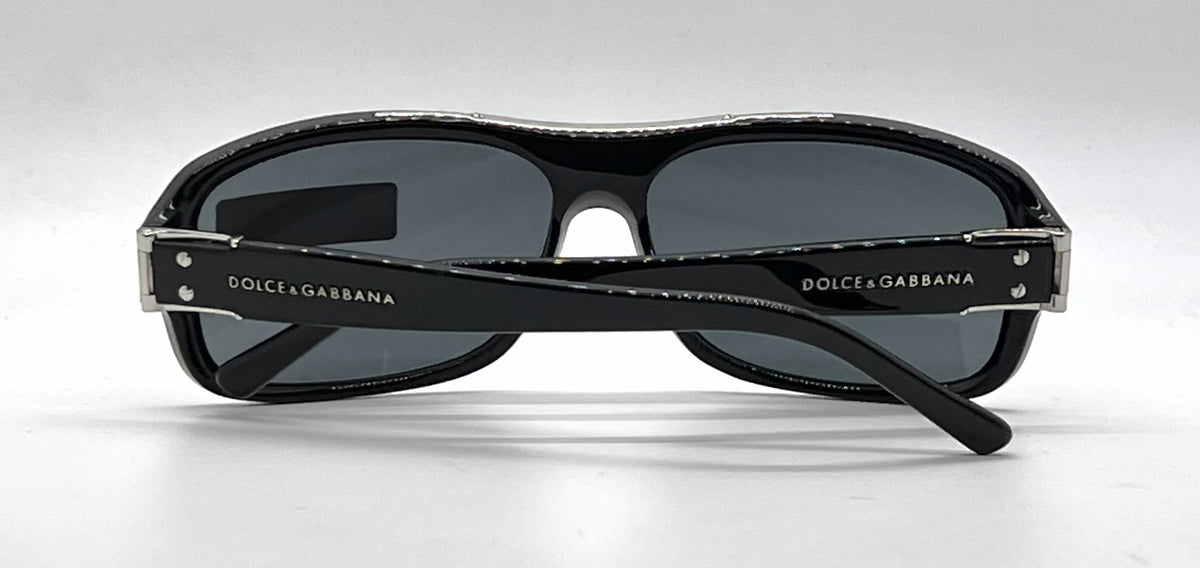 Dolce & Gabbana DG4071 501/87 Rectangular-Vintage Sunglasses Black Grey Metal-Unworn
