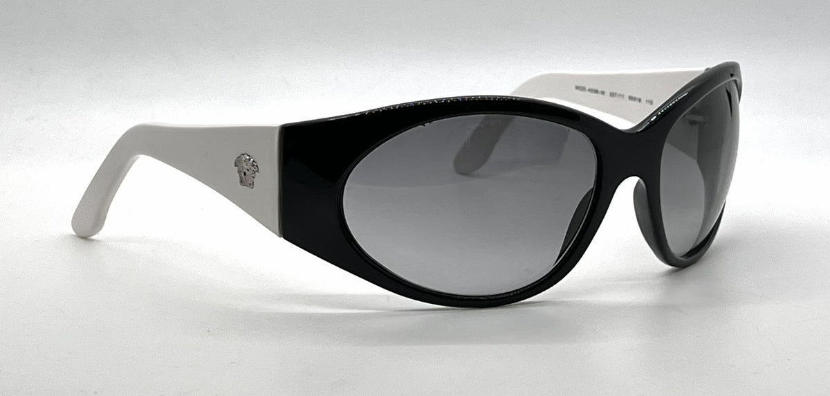 Versace MOD.4036-M Black White Wraparound Acetate-Unworn