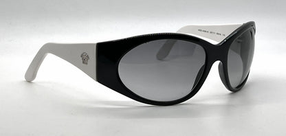 Versace MOD.4036-M Black White Wraparound Acetate-Unworn