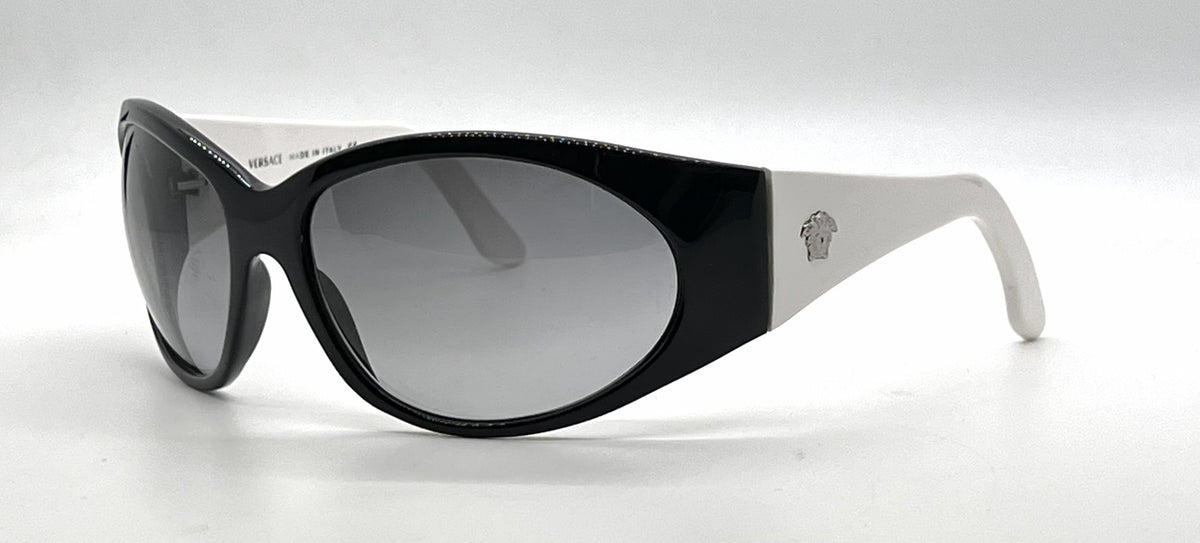 Versace MOD.4036-M Black White Wraparound Acetate-Unworn