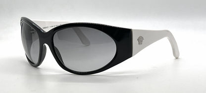Versace MOD.4036-M Black White Wraparound Acetate-Unworn