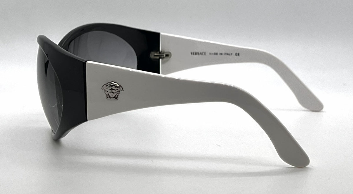 Versace MOD.4036-M Black White Wraparound Acetate-Unworn