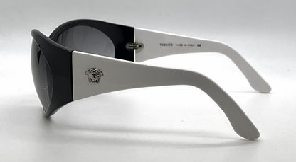 Versace MOD.4036-M Black White Wraparound Acetate-Unworn
