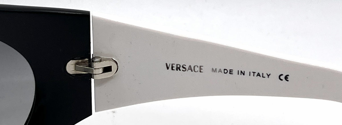 Versace MOD.4036-M Black White Wraparound Acetate-Unworn
