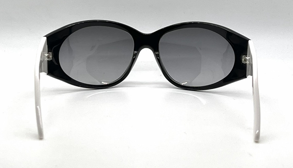 Versace MOD.4036-M Black White Wraparound Acetate-Unworn