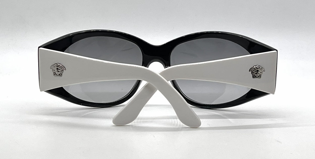 Versace MOD.4036-M Black White Wraparound Acetate-Unworn