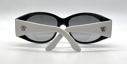 Versace MOD.4036-M Black White Wraparound Acetate-Unworn