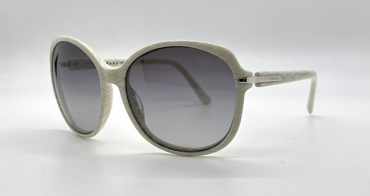 Prada SPR04N AB1-3M1 White Cream Butterfly-Vintage Sunglasses-Unworn-Italy