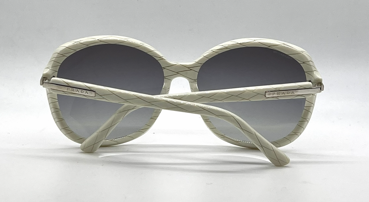 Prada SPR04N AB1-3M1 White Cream Butterfly-Vintage Sunglasses-Unworn-Italy