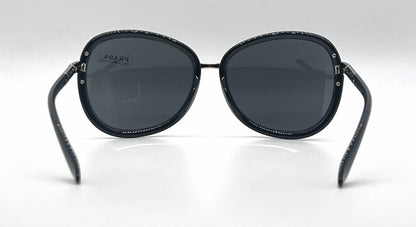 Prada SPR62L 6BA-1A1 Black Silver Rounded-Vintage Sunglasses-Unworn-Italy