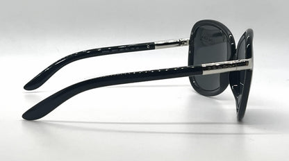 Prada SPR62L 6BA-1A1 Black Silver Rounded-Vintage Sunglasses-Unworn-Italy