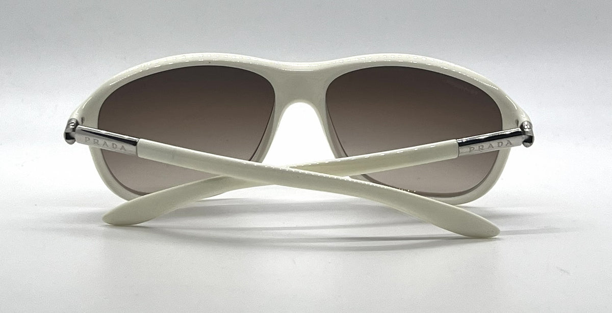 Prada SPR08M 4AO-6S1 White Cream Gradient-Vintage Sunglasses-Unworn-Italy